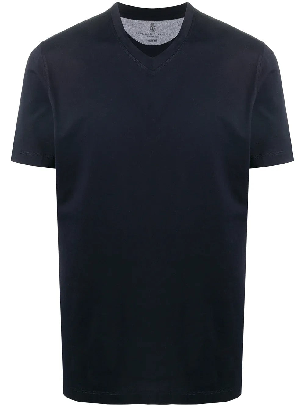 BRUNELLO CUCINELLI MEN'S DARK BLUE SLIM FIT SHIRT