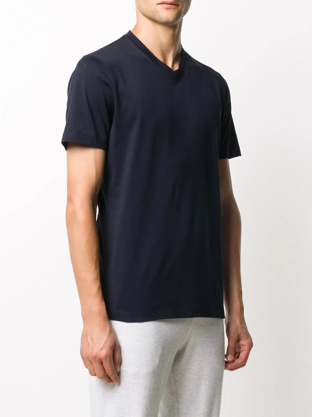 BRUNELLO CUCINELLI MEN'S DARK BLUE SLIM FIT SHIRT