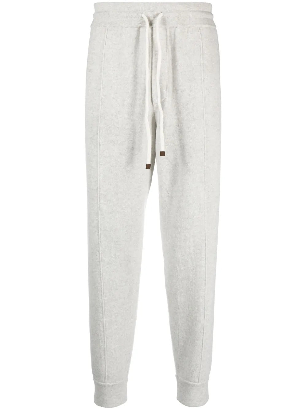 BRUNELLO CUCINELLI MEN'S LIGHT GREY WOOL JOGGER TROUSERS