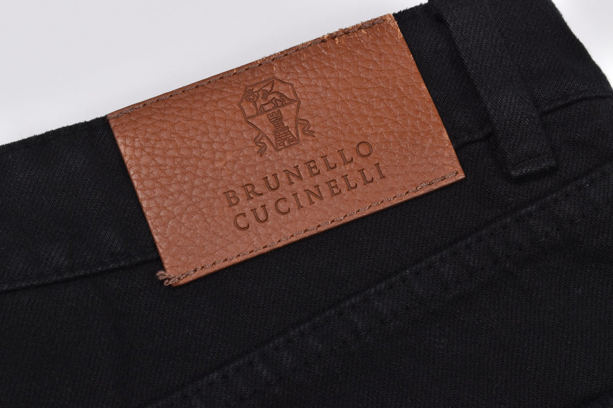 BRUNELLO CUCINELLI MEN'S BLACK LEISURE FIT TROUSERS