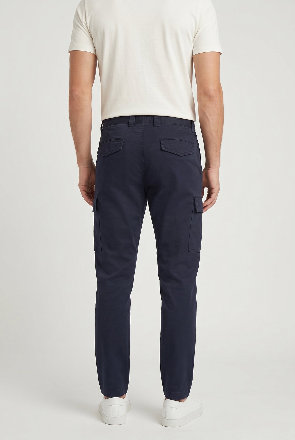 BRUNELLO CUCINELLI MEN'S NAVY CASUAL COTTON TROUSERS