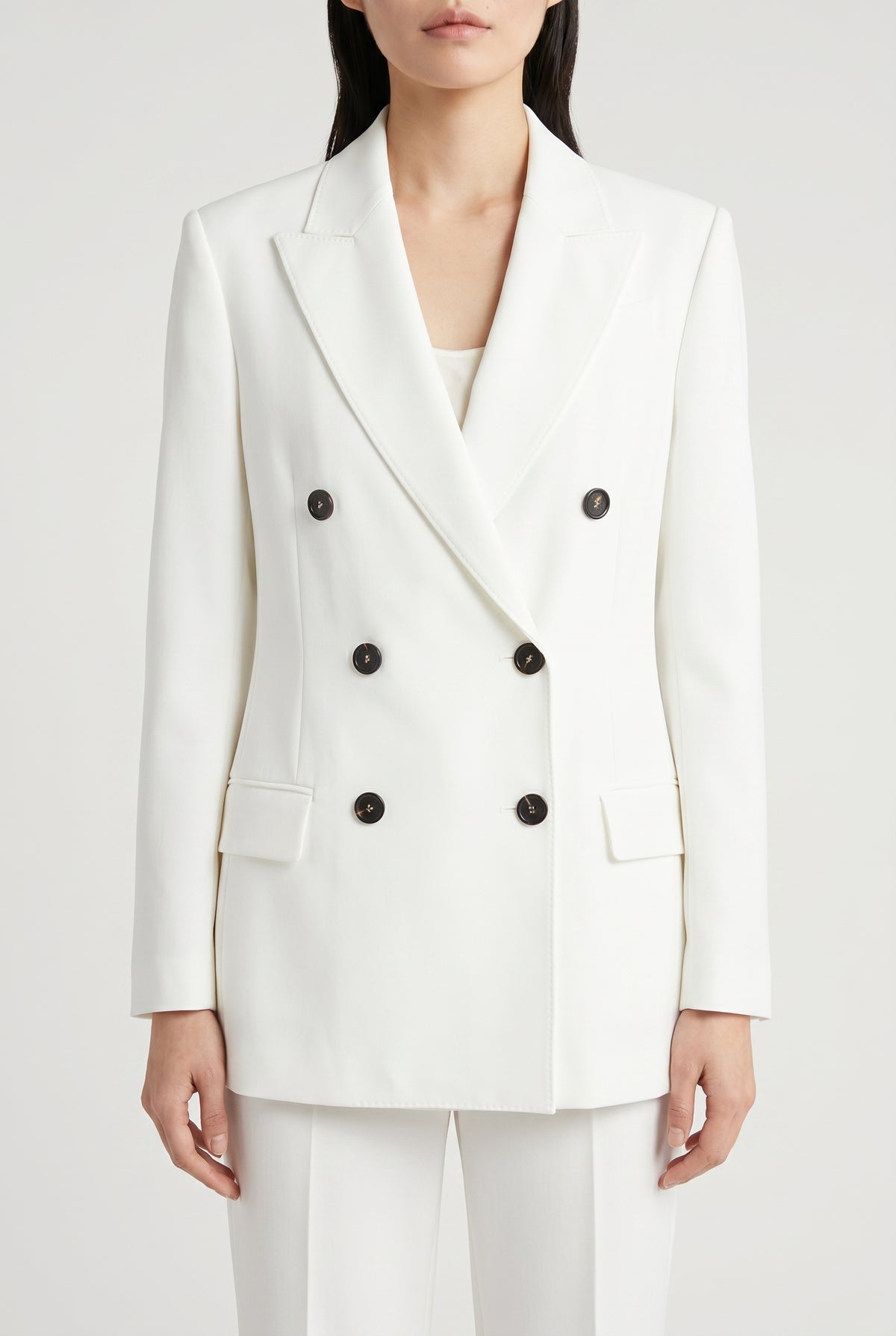 BRUNELLO CUCINELLI WOMEN'S WHITE DOUBLE BREASTED JACKET