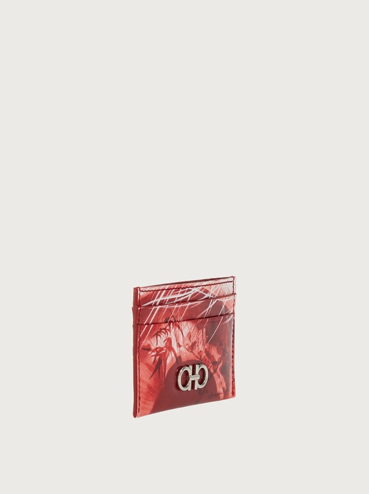 FERRAGAMO WOMEN'S RED CALF LEATHER CARDHOLDER