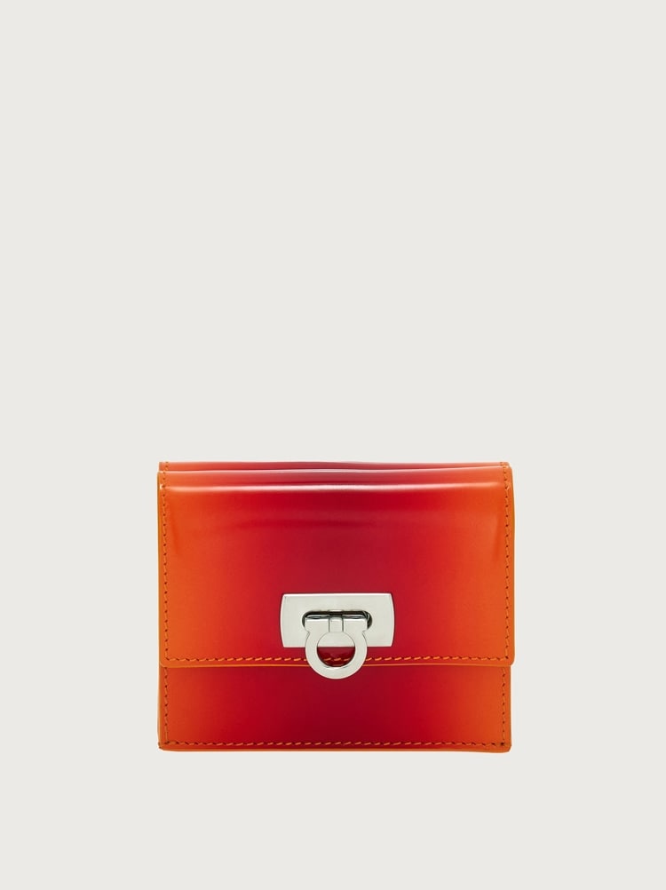 FERRAGAMO WOMEN'S ORANGE CALF LEATHER WALLET