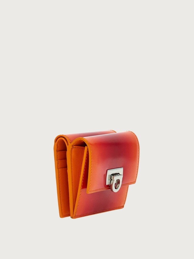 FERRAGAMO WOMEN'S ORANGE CALF LEATHER WALLET