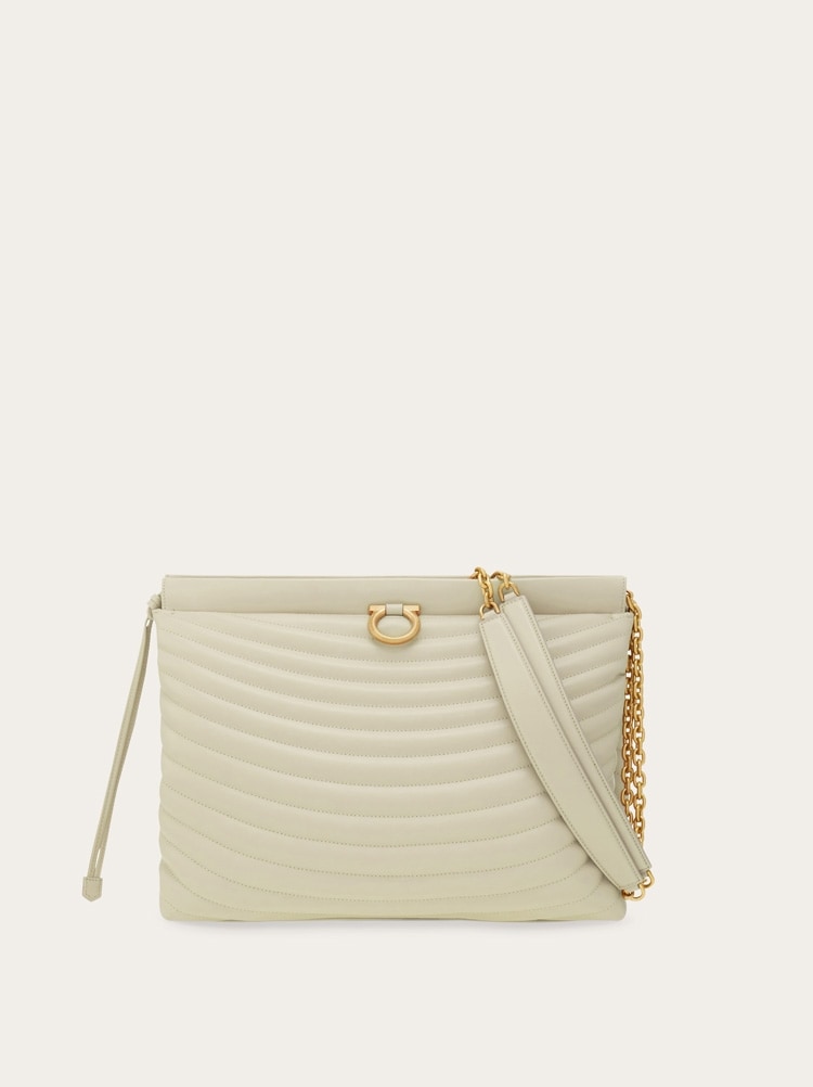 FERRAGAMO WOMEN'S OFF WHITE CALF LEATHER BAG