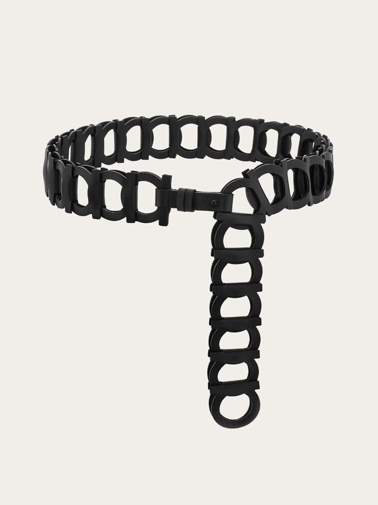 FERRAGAMO WOMEN'S BLACK CALF LEATHER BELT