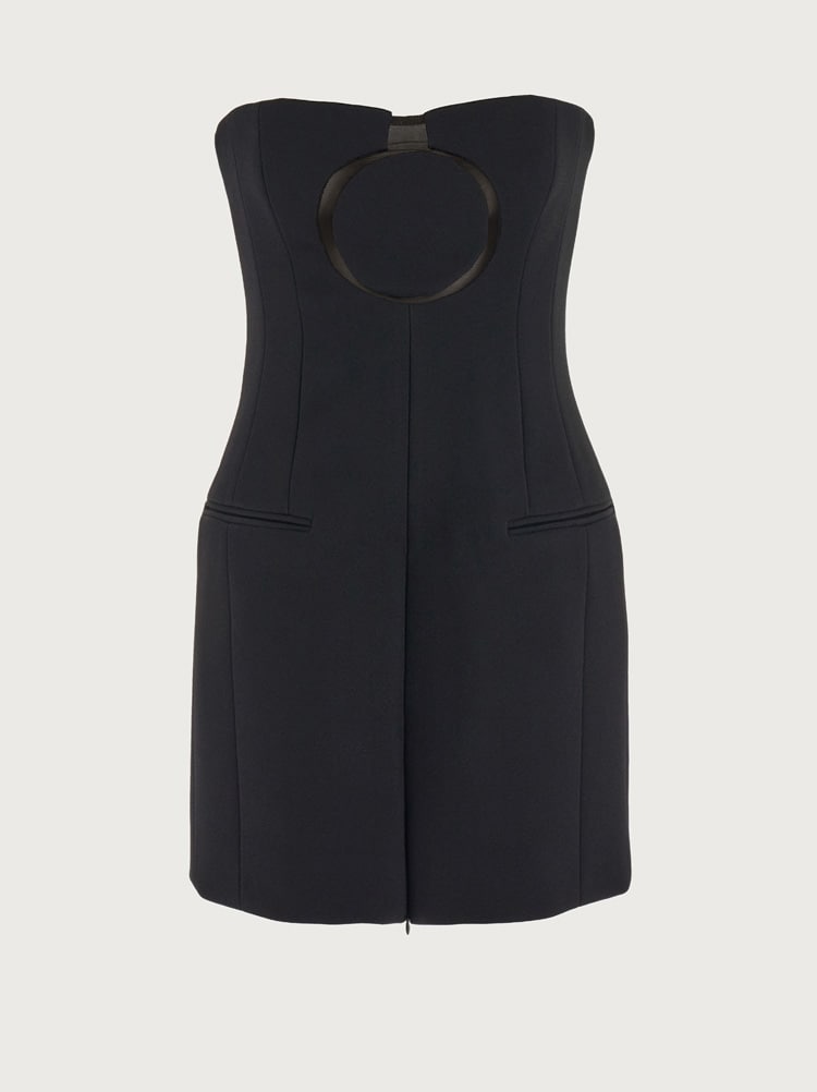 FERRAGAMO WOMEN'S BLACK STRAPLESS CUTOUT DRESS