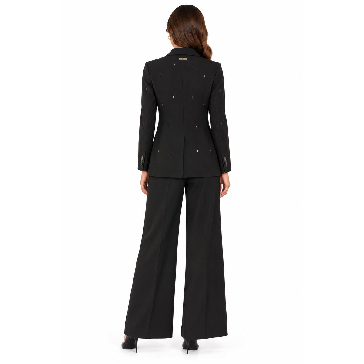 Peserico Black Crystal Embellished Single Breasted Blazer