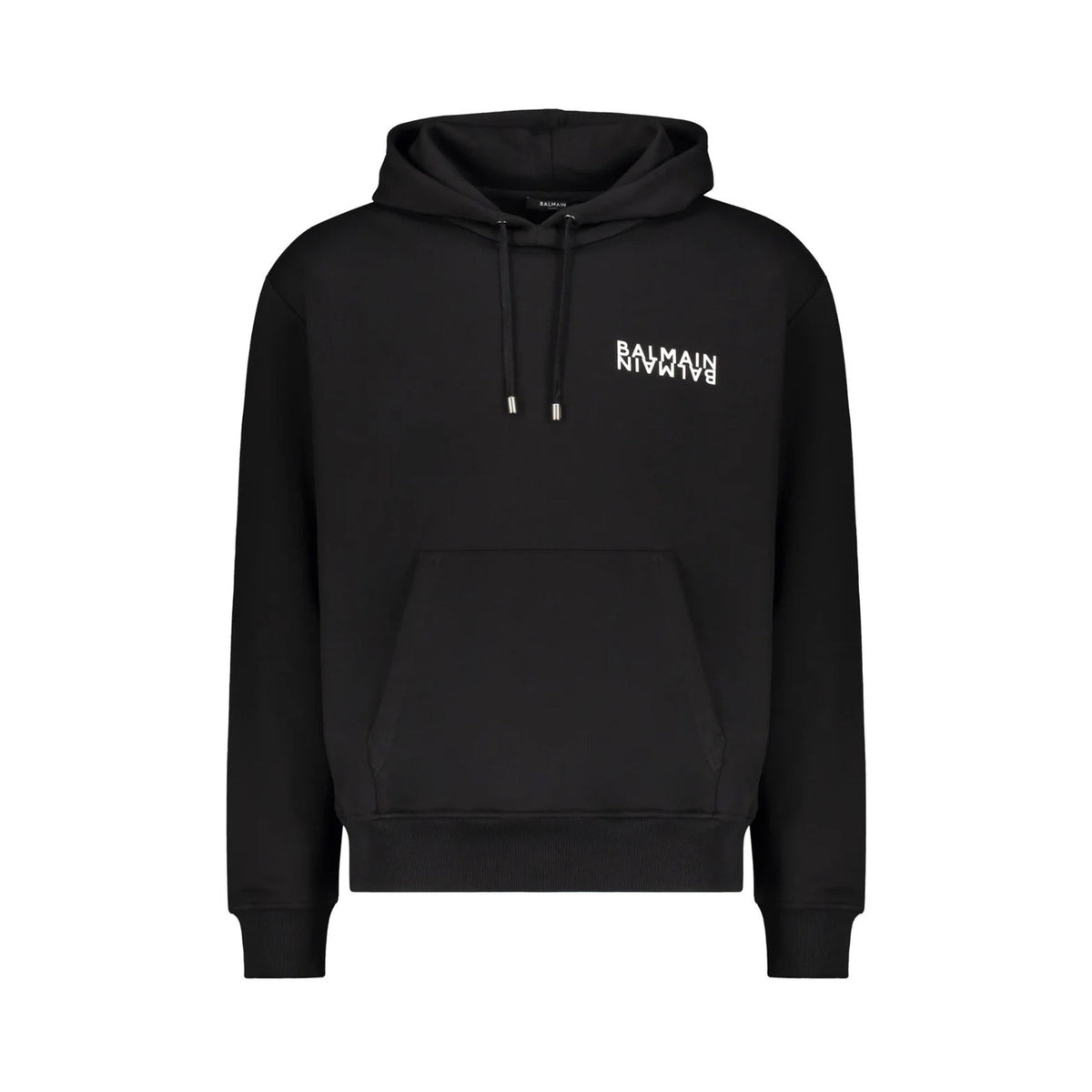 Balmain Black Logo Motif Hoodie