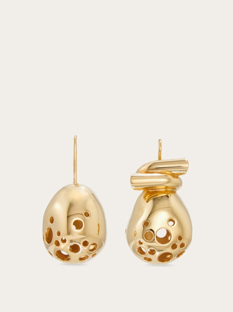 FERRAGAMO WOMEN'S GOLD BRASS DROP EARRINGS