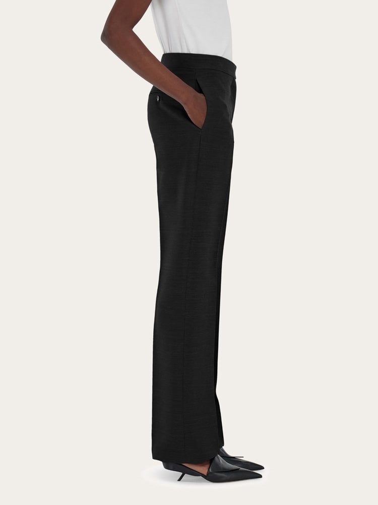 FERRAGAMO WOMEN'S BLACK TAILORED TROUSERS