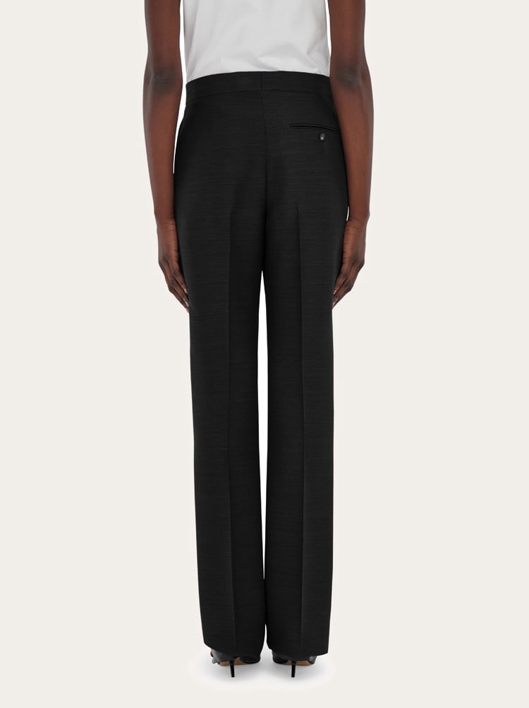 FERRAGAMO WOMEN'S BLACK TAILORED TROUSERS