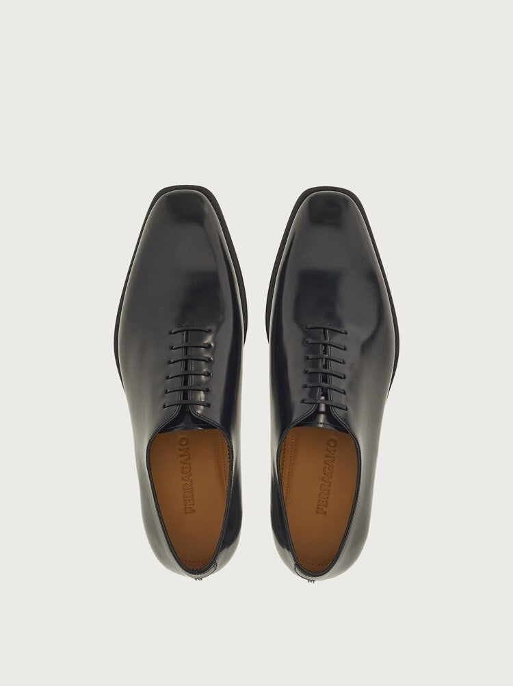 FERRAGAMO MEN'S BLACK CALF LEATHER SHOES
