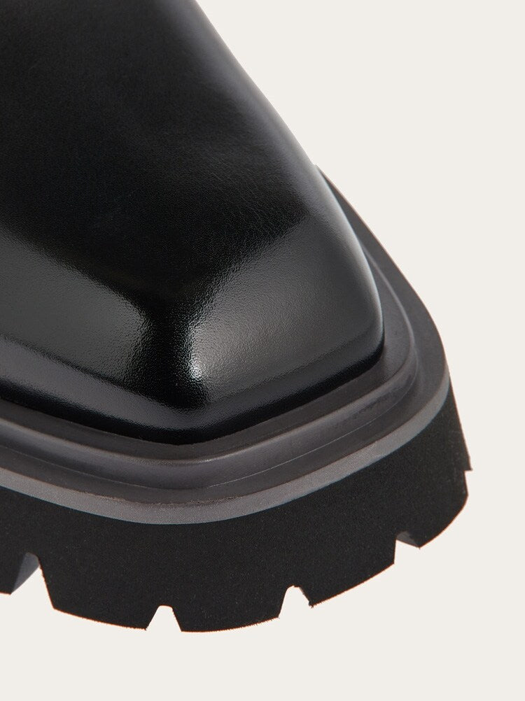 FERRAGAMO MEN'S BLACK CALF LEATHER BOOTS