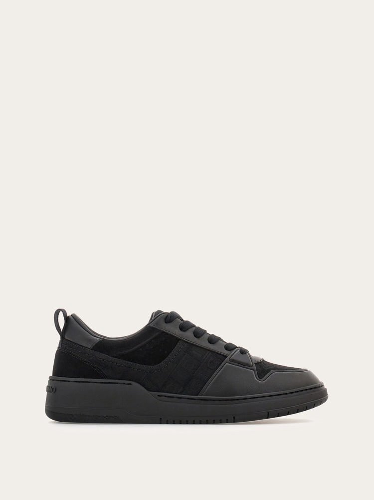 FERRAGAMO MEN'S BLACK CALF LEATHER SNEAKERS