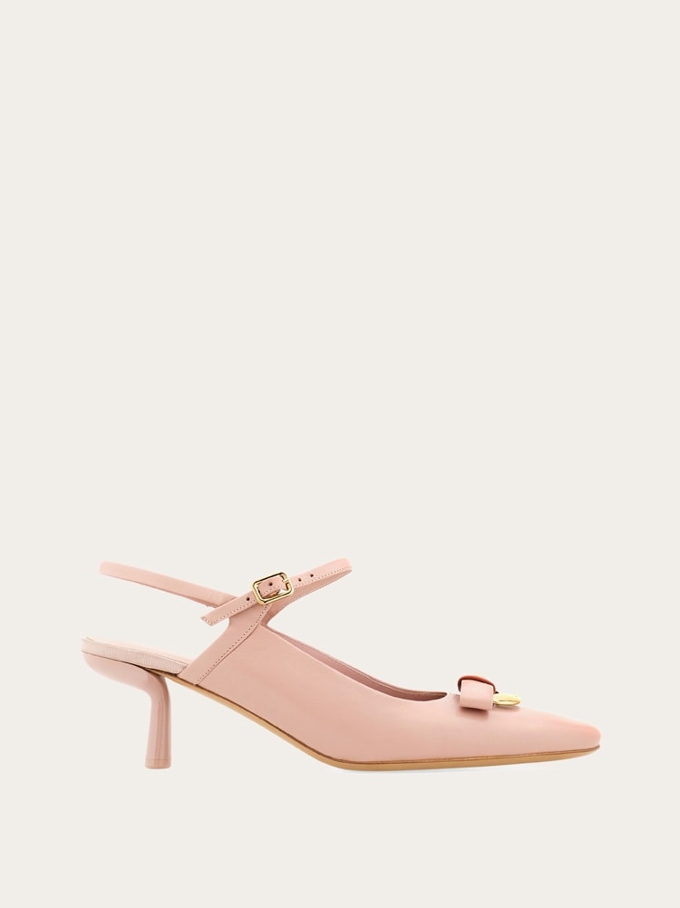FERRAGAMO WOMEN'S BLUSH LEATHER SLINGBACK SHOE