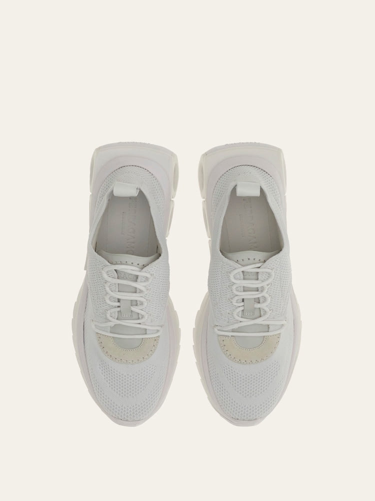 FERRAGAMO WOMEN'S WHITE FABRIC LACE UP SHOE