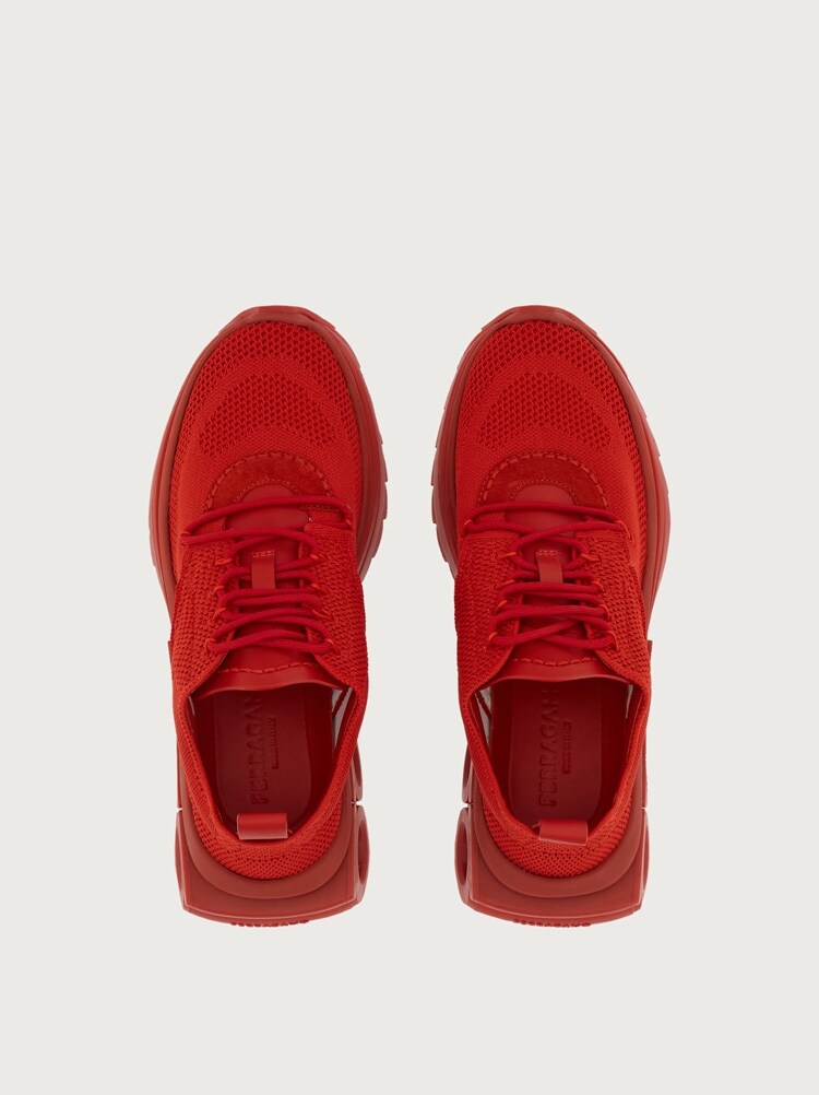 FERRAGAMO WOMEN'S RED FABRIC ATHLETIC SHOE