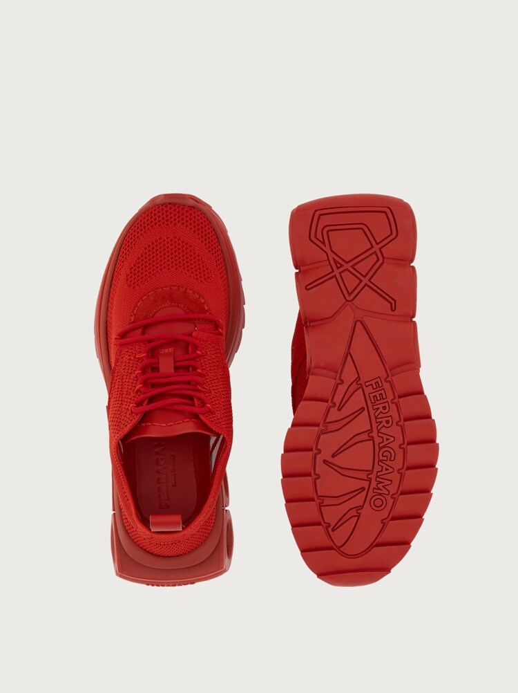 FERRAGAMO WOMEN'S RED FABRIC ATHLETIC SHOE