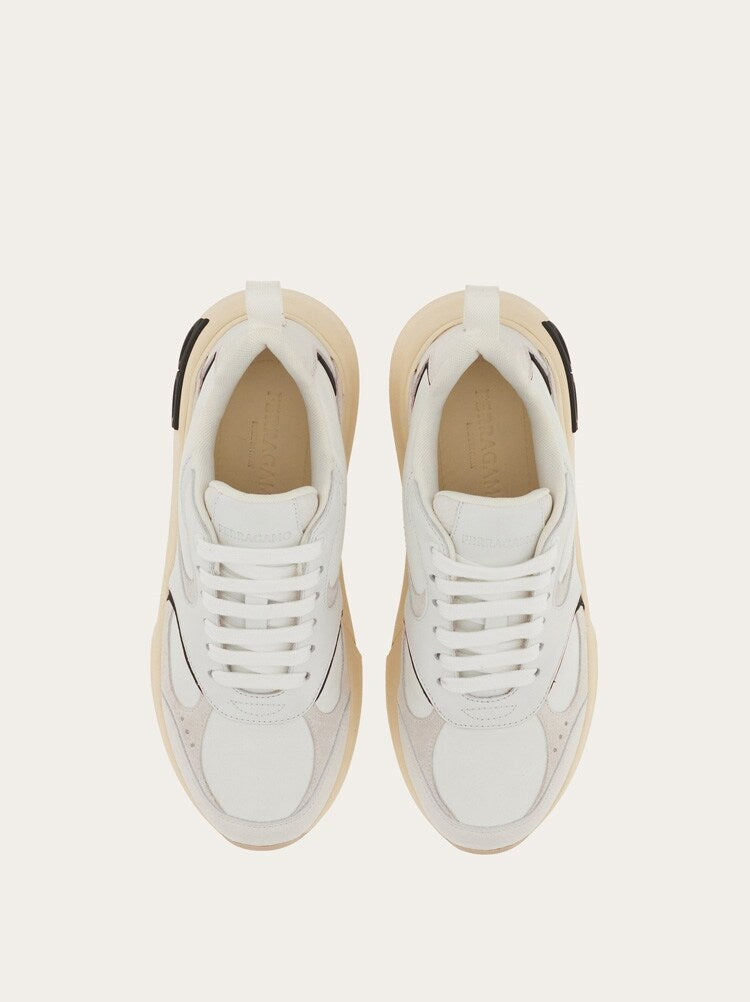FERRAGAMO WOMEN'S WHITE LEATHER CASUAL SHOES