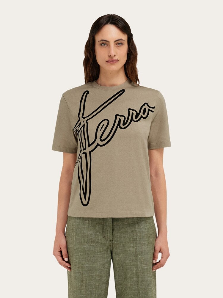 FERRAGAMO WOMEN'S BEIGE COTTON OVERSIZED SWEATER