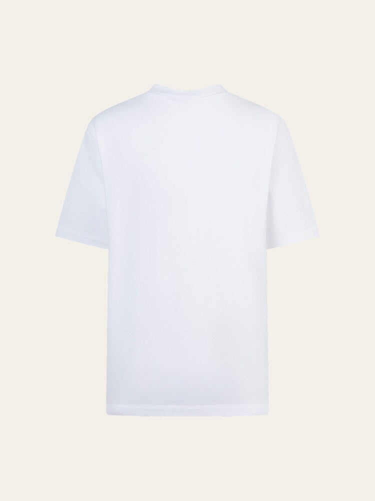 FERRAGAMO WOMEN'S WHITE COTTON GRAPHIC SWEATER