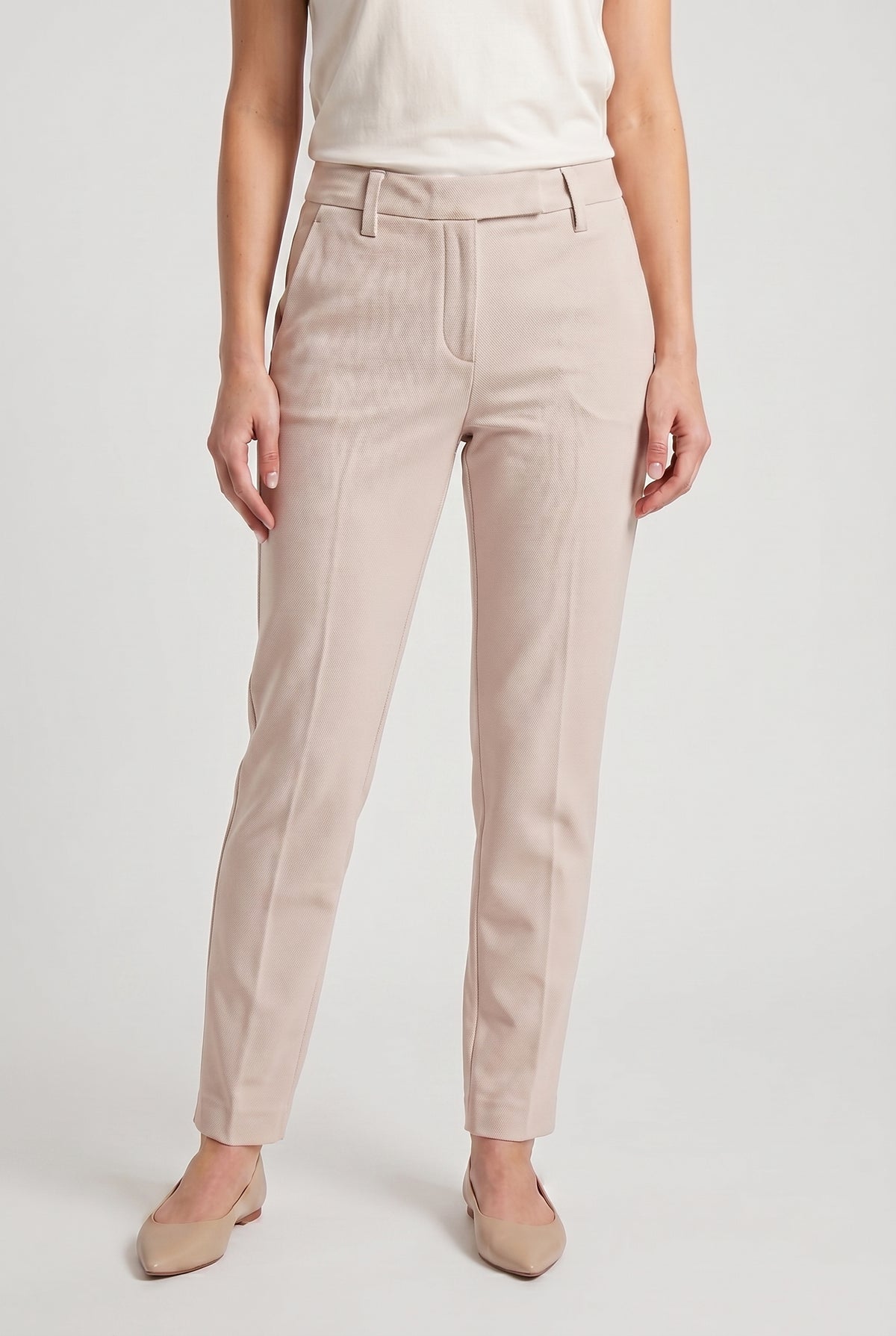 BRUNELLO CUCINELLI WOMEN'S LIGHT BEIGE TAILORED TROUSERS