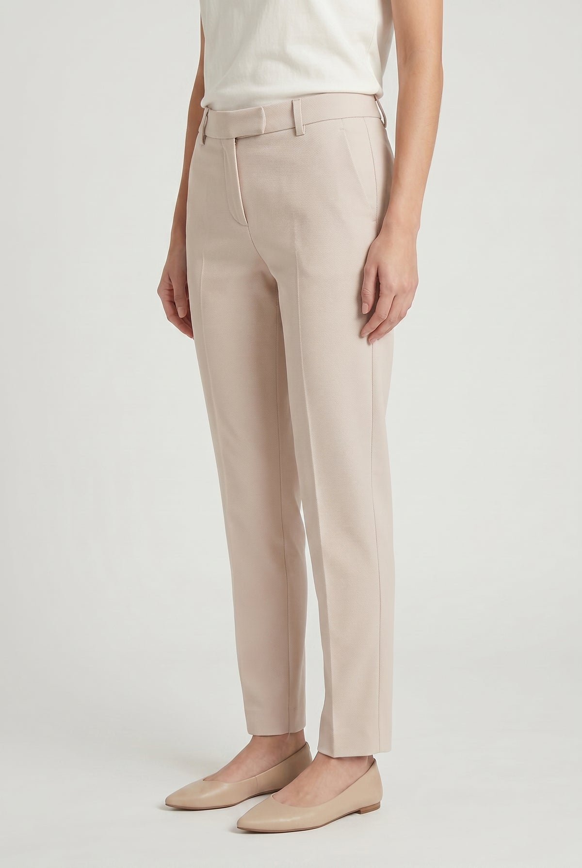 BRUNELLO CUCINELLI WOMEN'S LIGHT BEIGE TAILORED TROUSERS