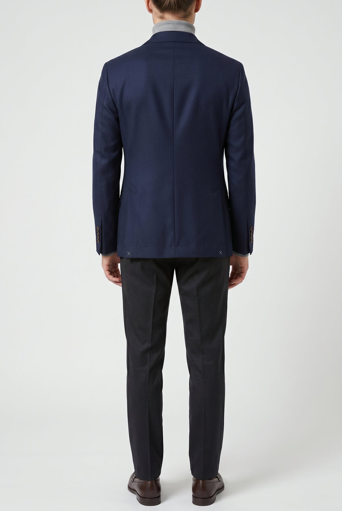 BRUNELLO CUCINELLI MEN'S NAVY CASHMERE TAILORED BLAZER