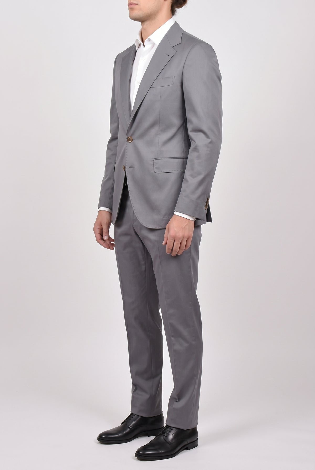 BRUNELLO CUCINELLI MEN'S MEDIUM GREY TAILORED BLAZER