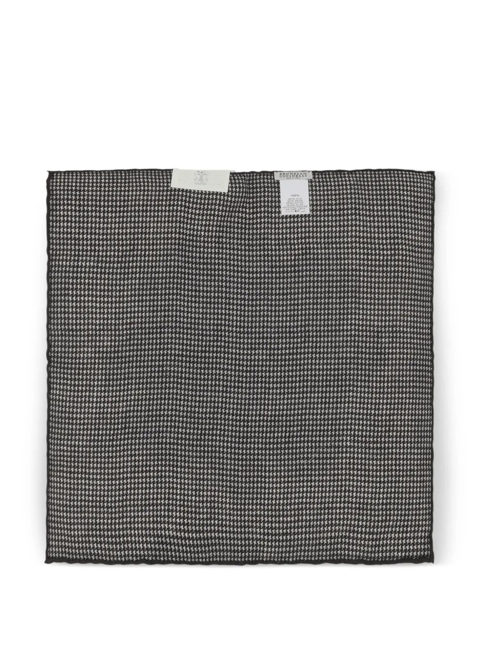 BRUNELLO CUCINELLI MEN'S BLACK SILK PAISLEY POCKET SQUARE