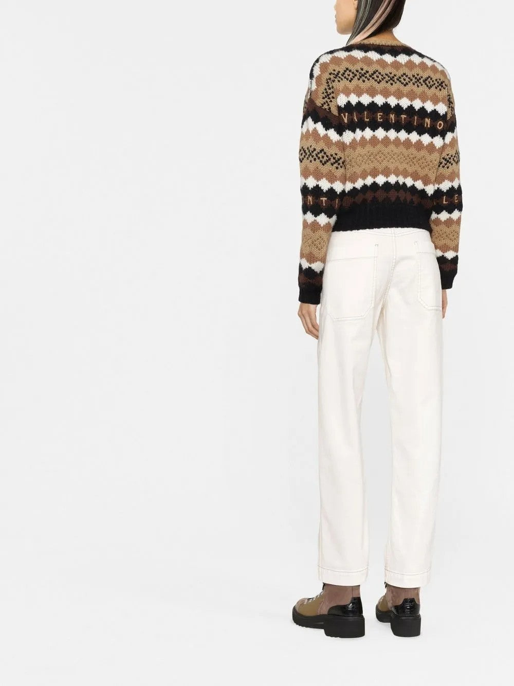 BRUNELLO CUCINELLI WOMEN'S OFF WHITE RELAXED COTTON TROUSERS