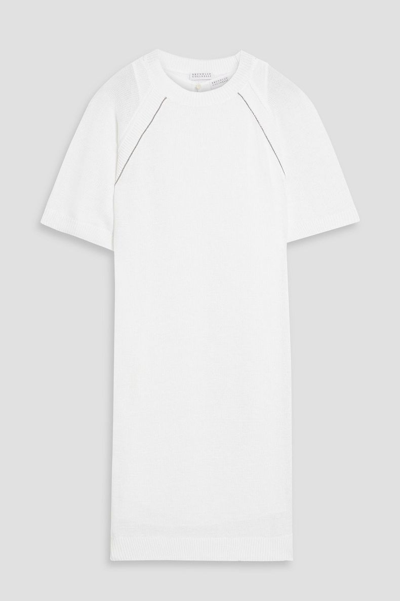 BRUNELLO CUCINELLI WOMEN'S WHITE COTTON KNIT DRESS