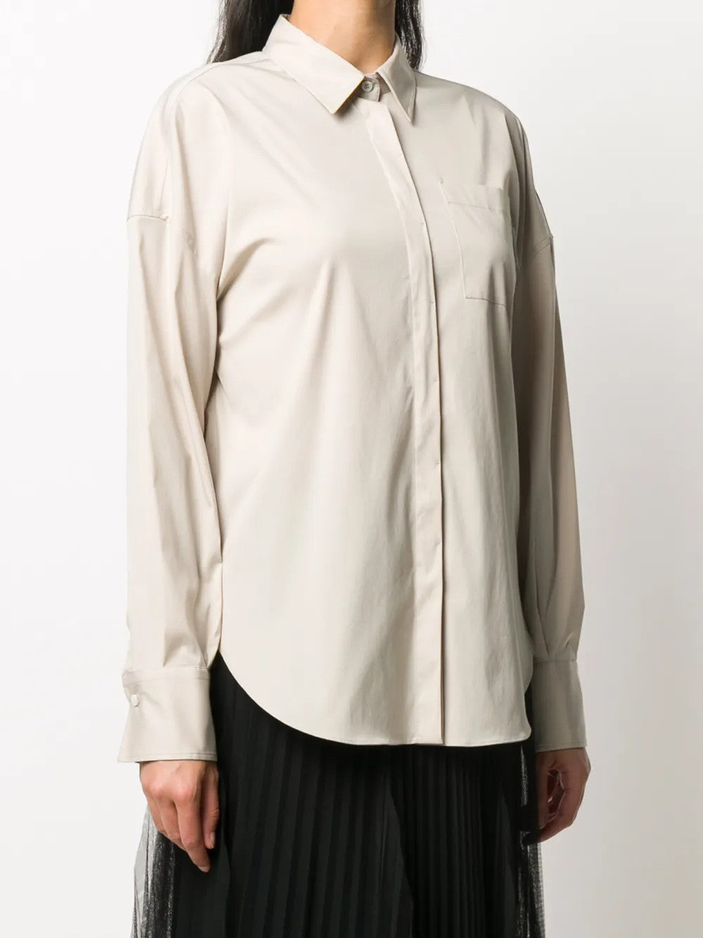BRUNELLO CUCINELLI WOMEN'S LIGHT BEIGE RELAXED SHIRT