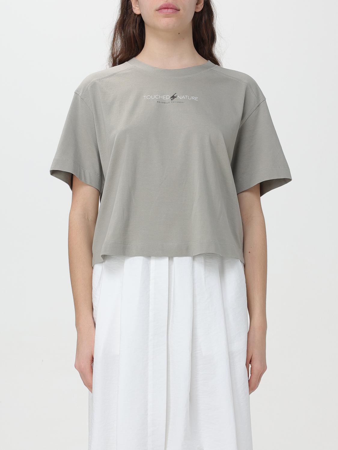 BRUNELLO CUCINELLI WOMEN'S LIGHT GREY BOXY SHIRT