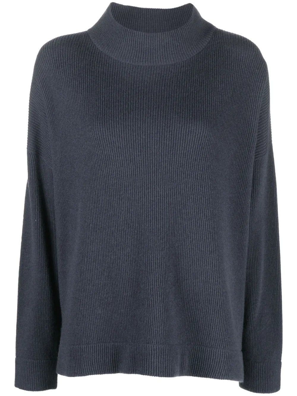 BRUNELLO CUCINELLI WOMEN'S DARK BLUE WOOL RELAXED SWEATER