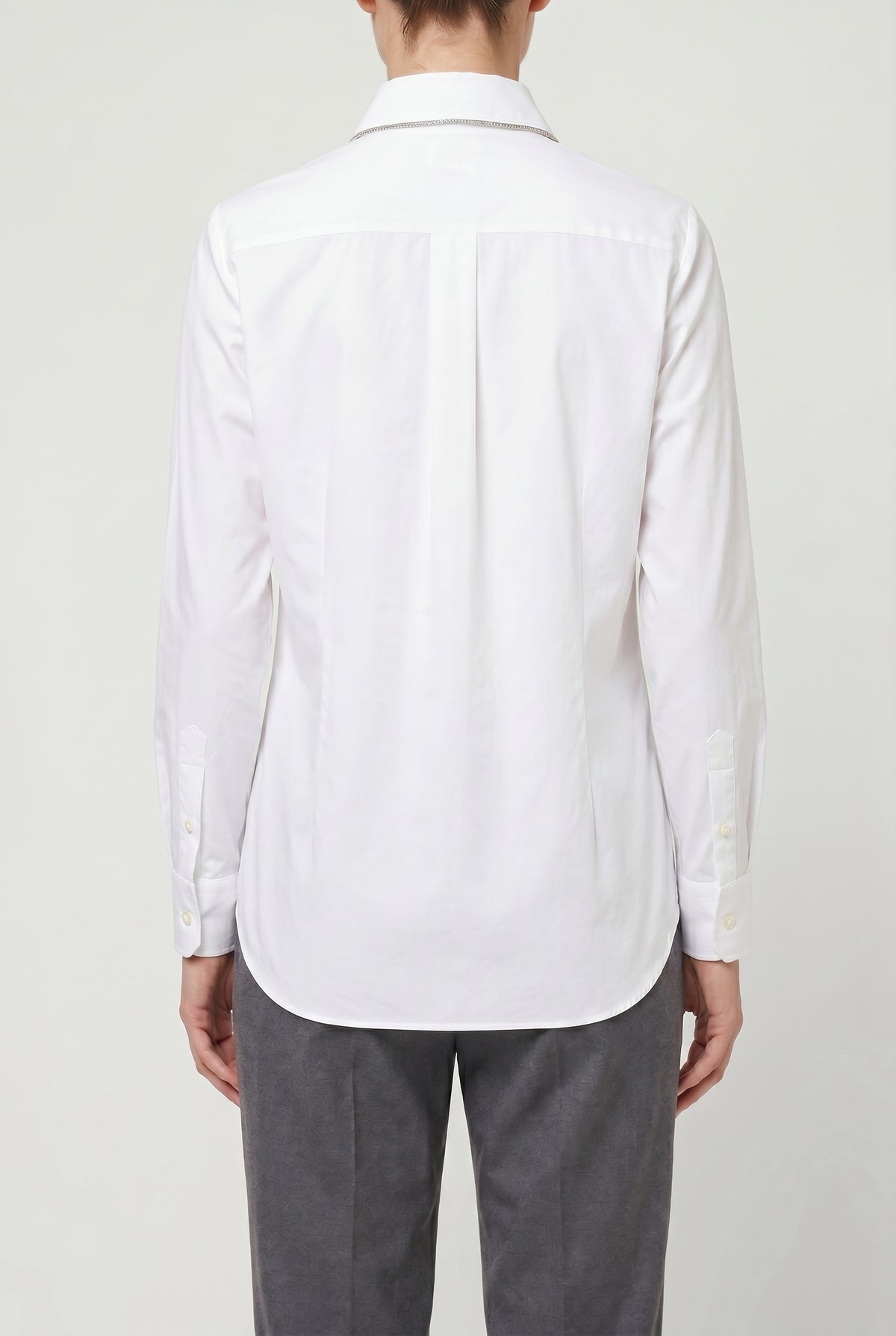 BRUNELLO CUCINELLI WOMEN'S WHITE COTTON BLEND SHIRT