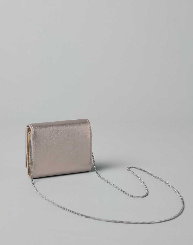 BRUNELLO CUCINELLI WOMEN'S LIGHT GREY LEATHER WALLET