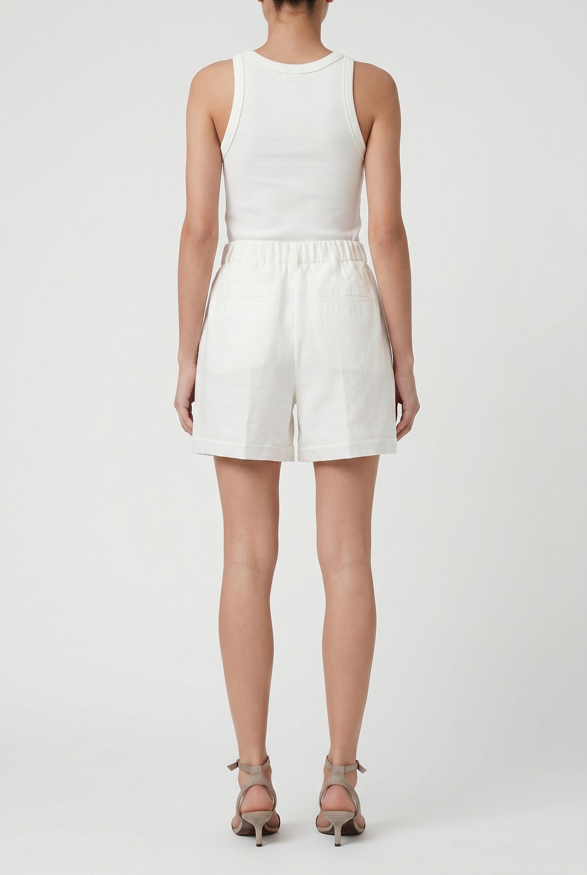 BRUNELLO CUCINELLI WOMEN'S WHITE RELAXED COTTON SHORTS