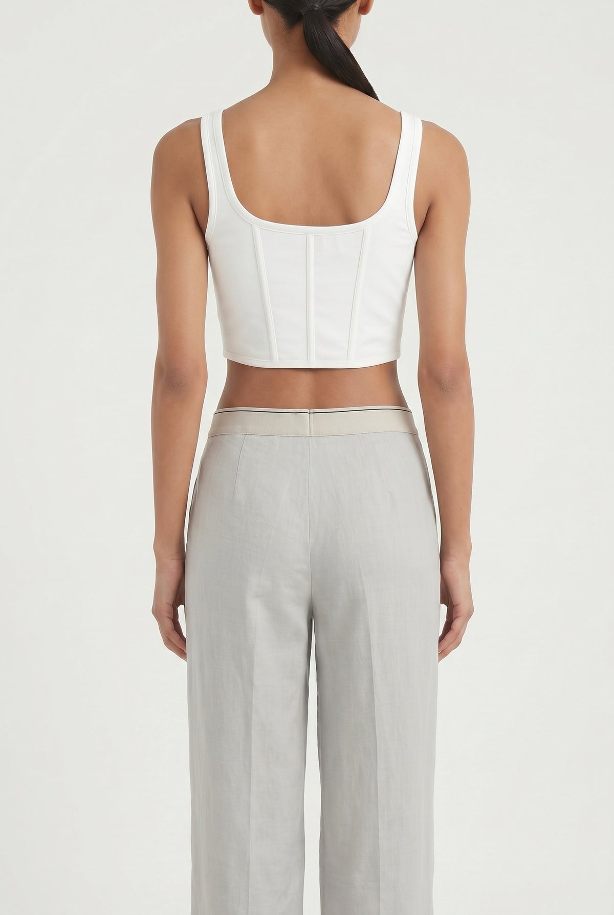 BRUNELLO CUCINELLI WOMEN'S WHITE FITTED TANK TOP
