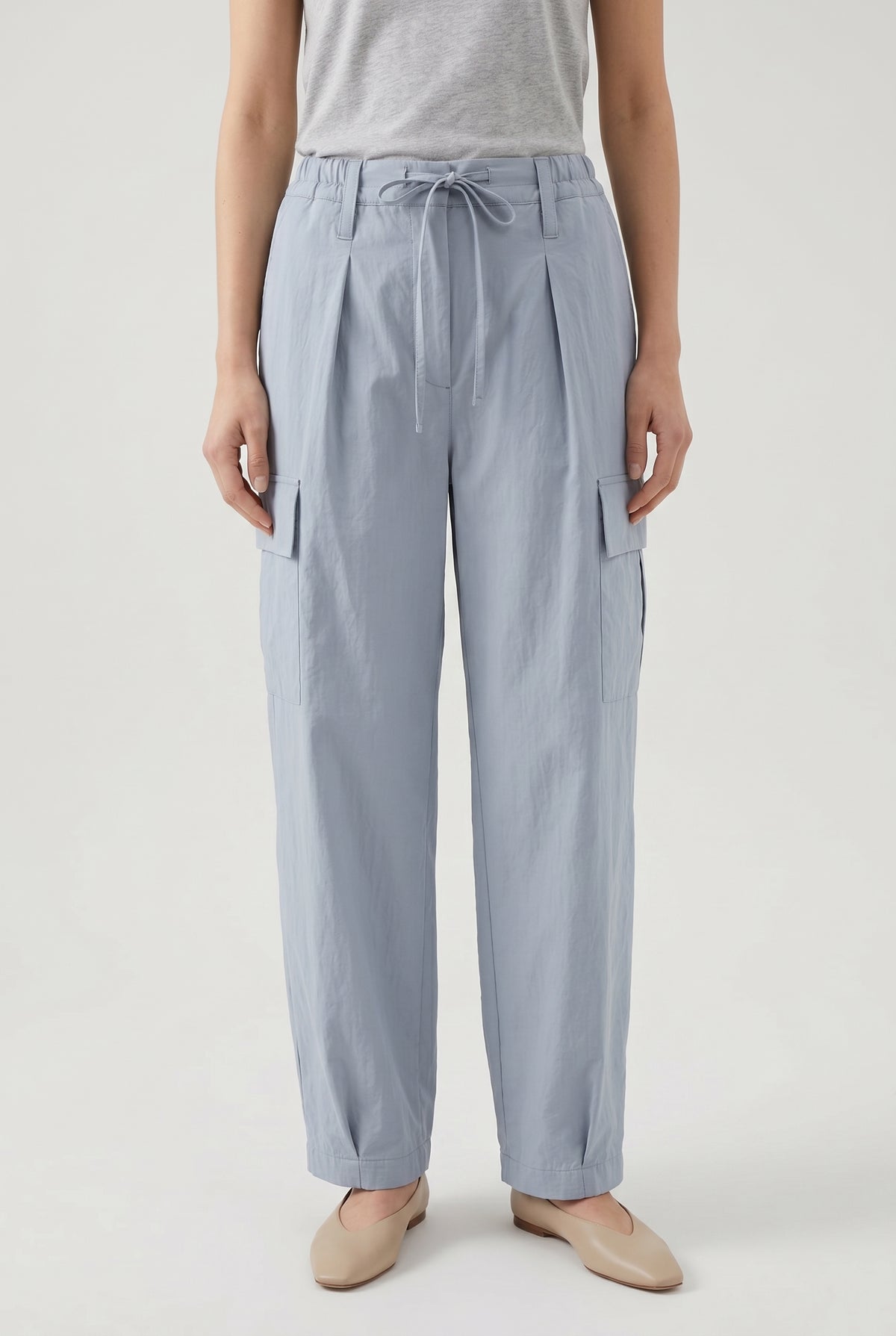 BRUNELLO CUCINELLI WOMEN'S LIGHT BLUE RELAXED TROUSERS