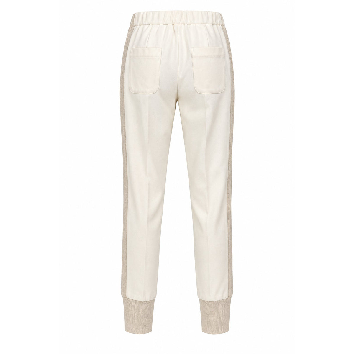 Peserico Off White Drawstring Waist Cropped Ankle Tapered Pants