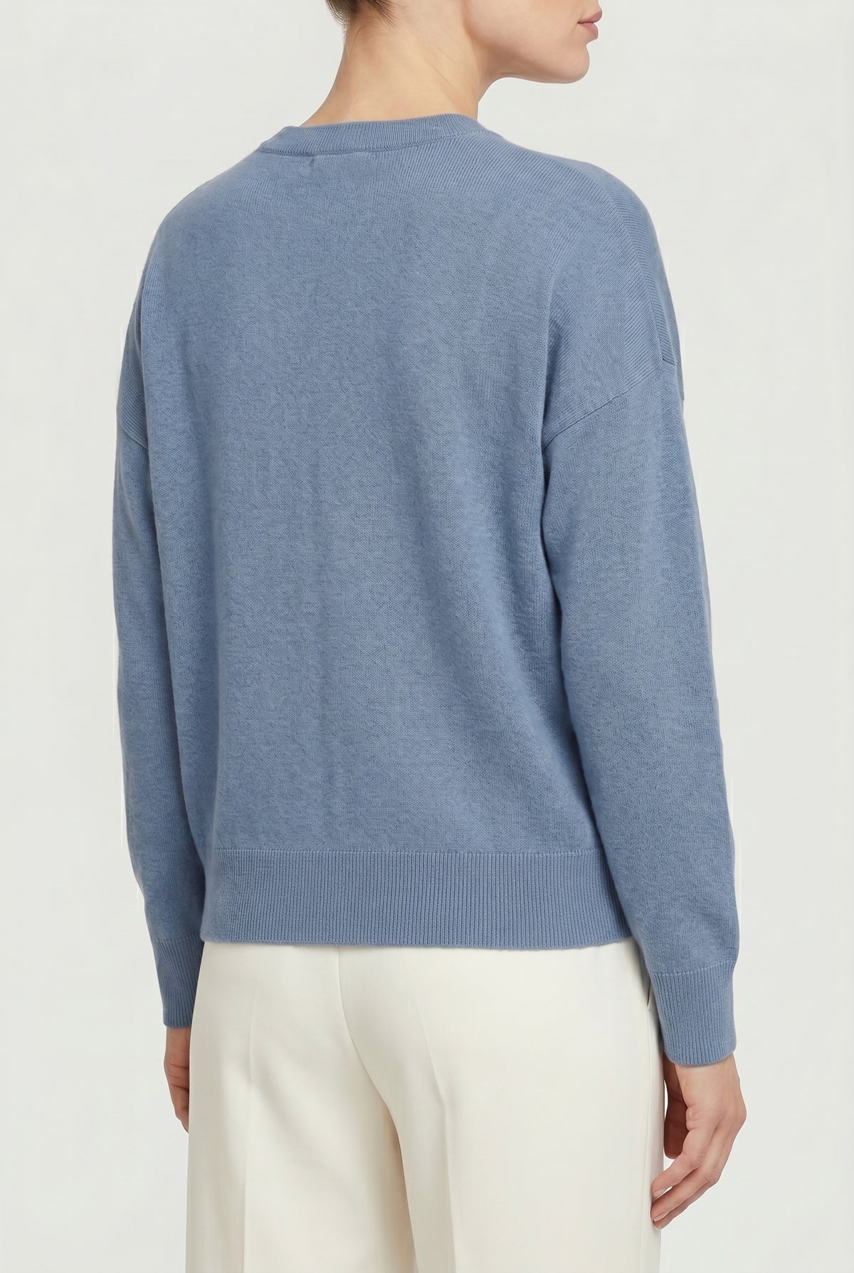 BRUNELLO CUCINELLI WOMEN'S BLUE WOOL RELAXED SWEATER