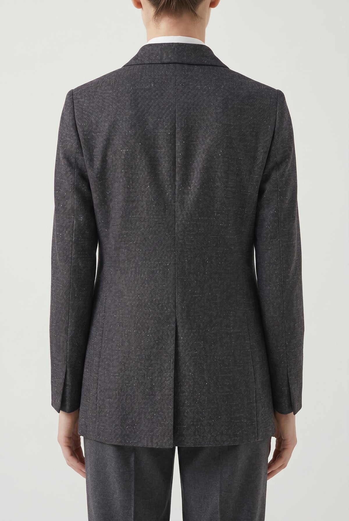 BRUNELLO CUCINELLI WOMEN'S DARK GREY DOUBLE BREASTED BLAZER