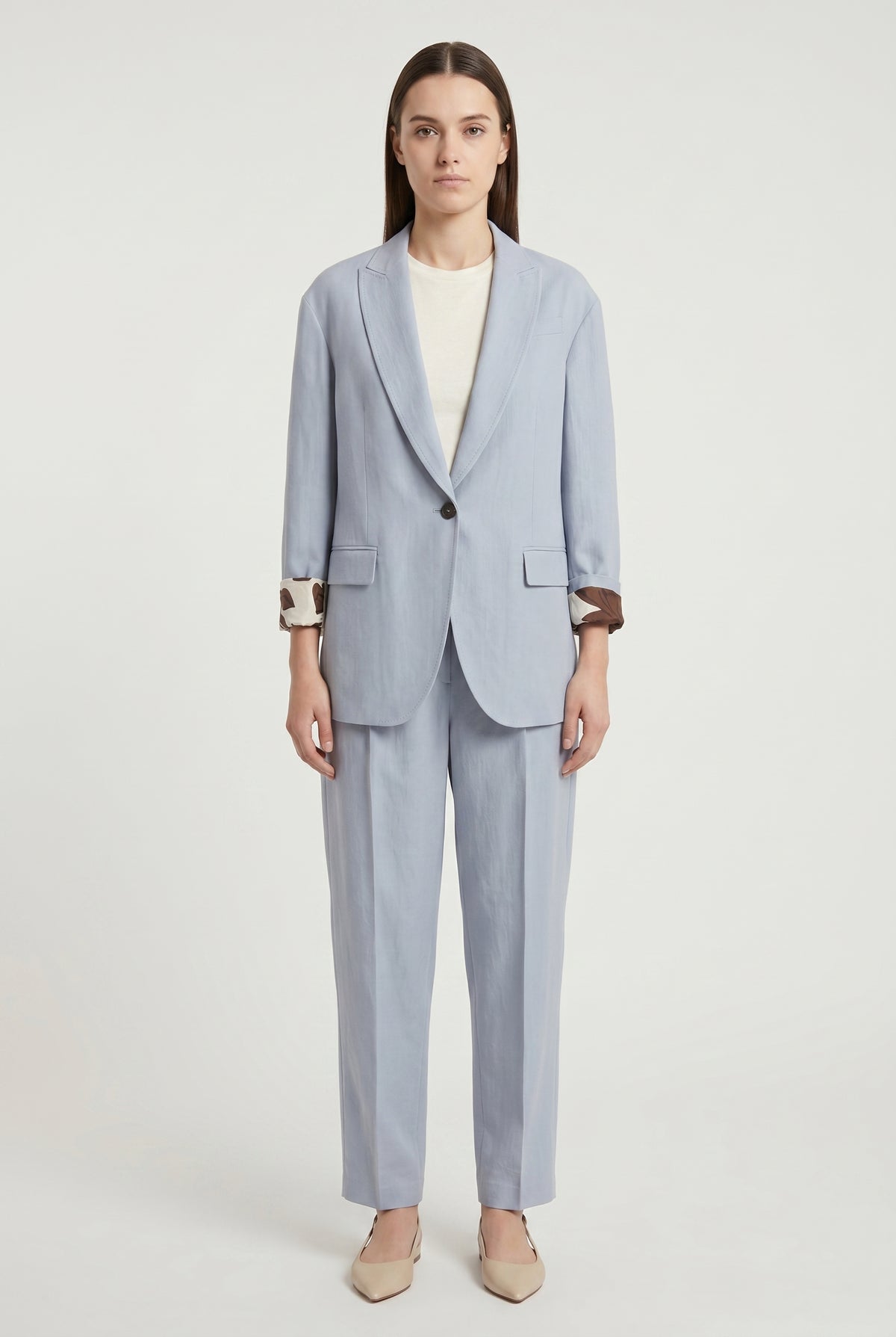 BRUNELLO CUCINELLI WOMEN'S LIGHT BLUE RELAXED SUIT
