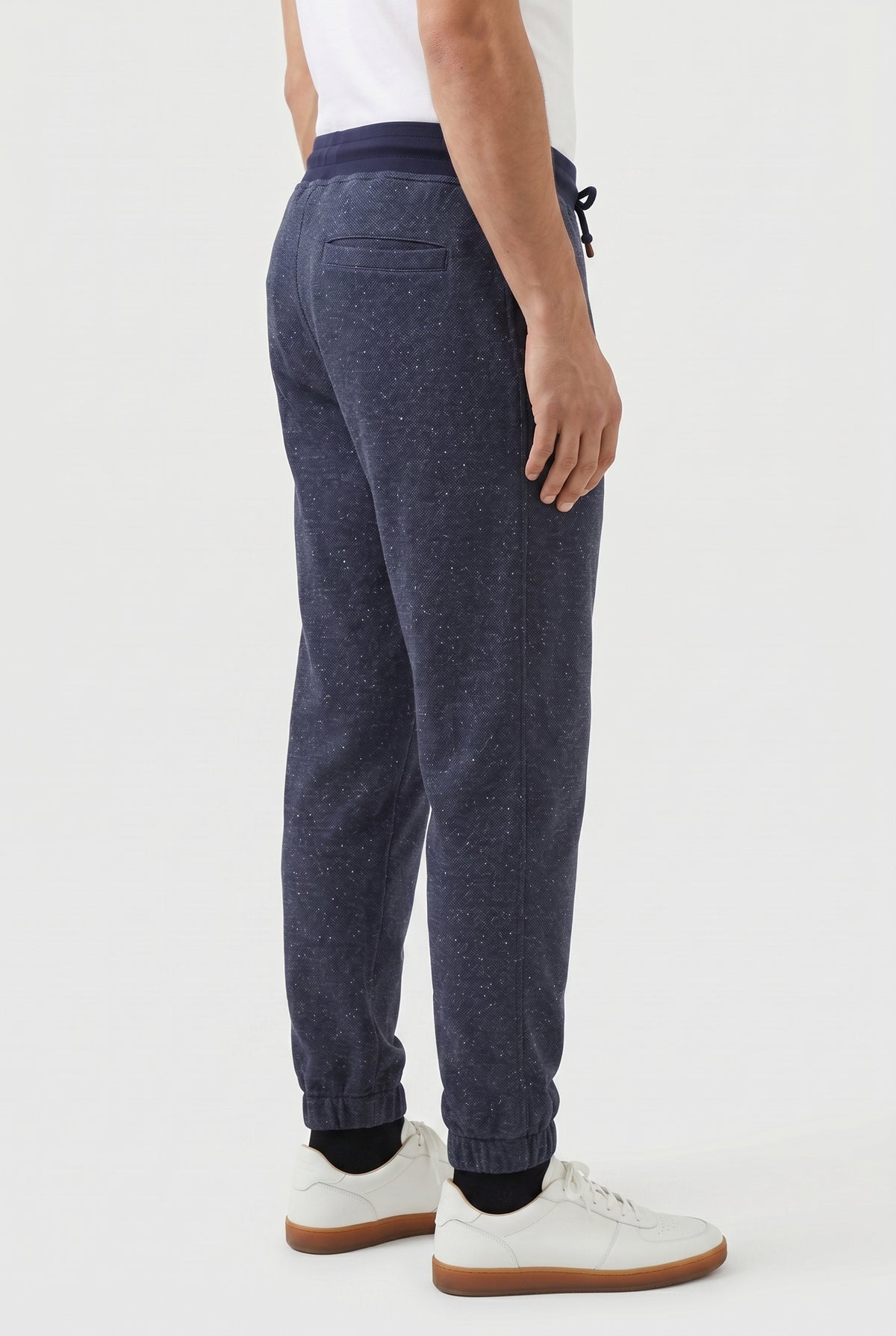 BRUNELLO CUCINELLI MEN'S DARK BLUE COTTON BLEND JOGGERS