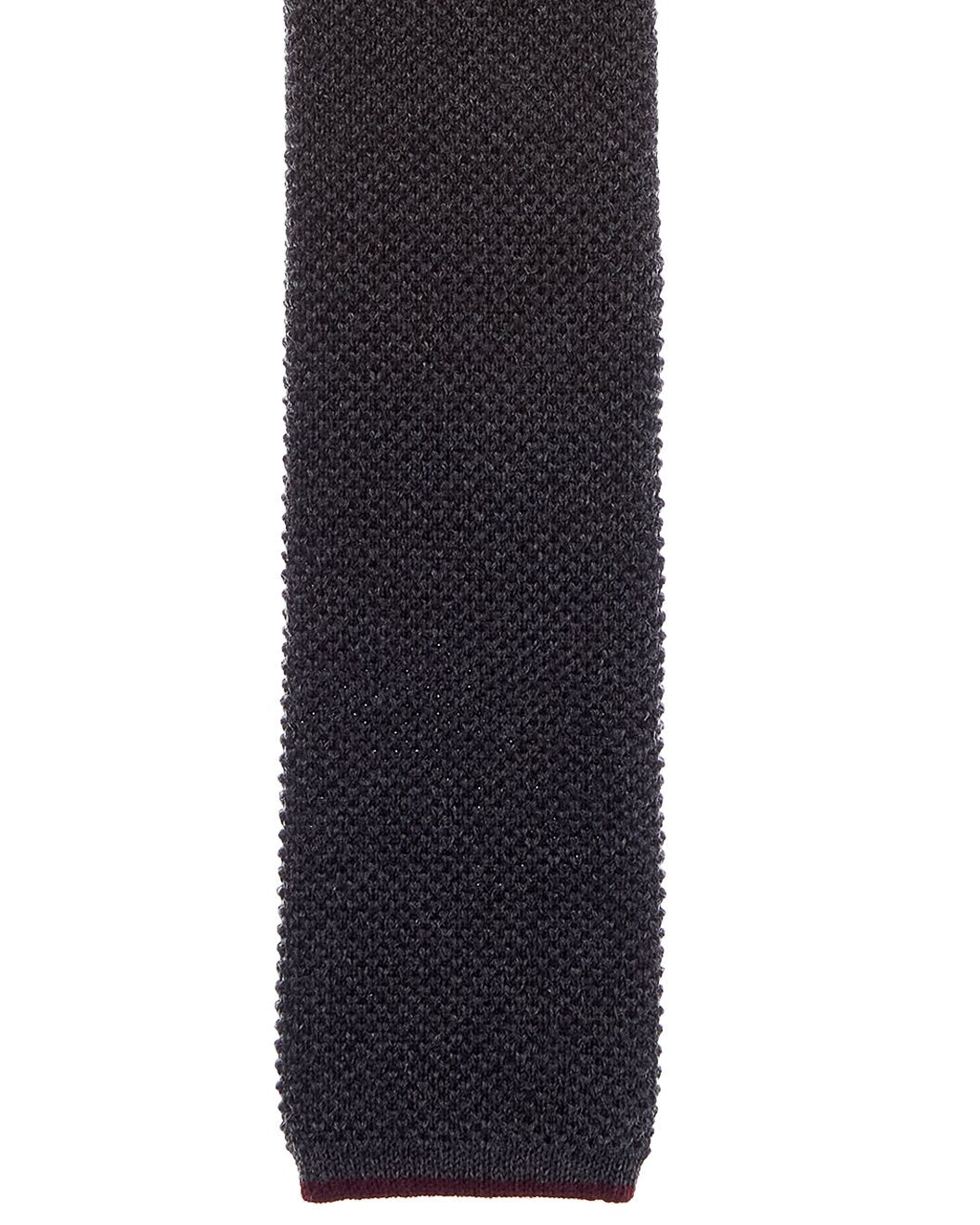 BRUNELLO CUCINELLI MEN'S DARK GREY WOOL KNIT TIE