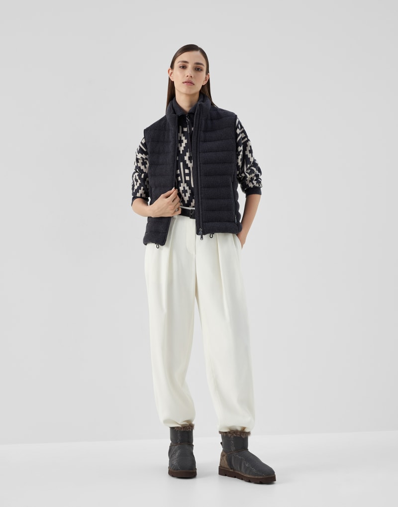 BRUNELLO CUCINELLI WOMEN'S BLACK STONE WOOL QUILTED JACKET