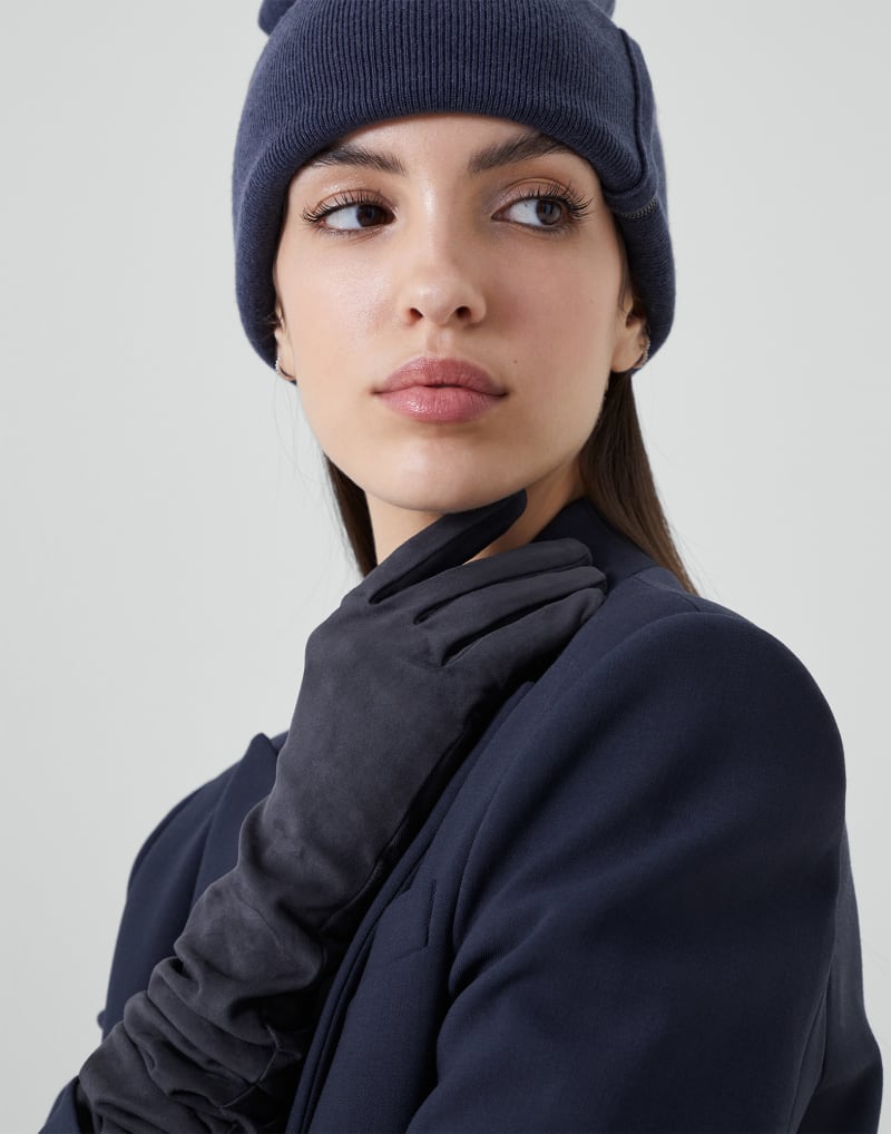 BRUNELLO CUCINELLI WOMEN'S NIGHT SKY LONG LEATHER GLOVES